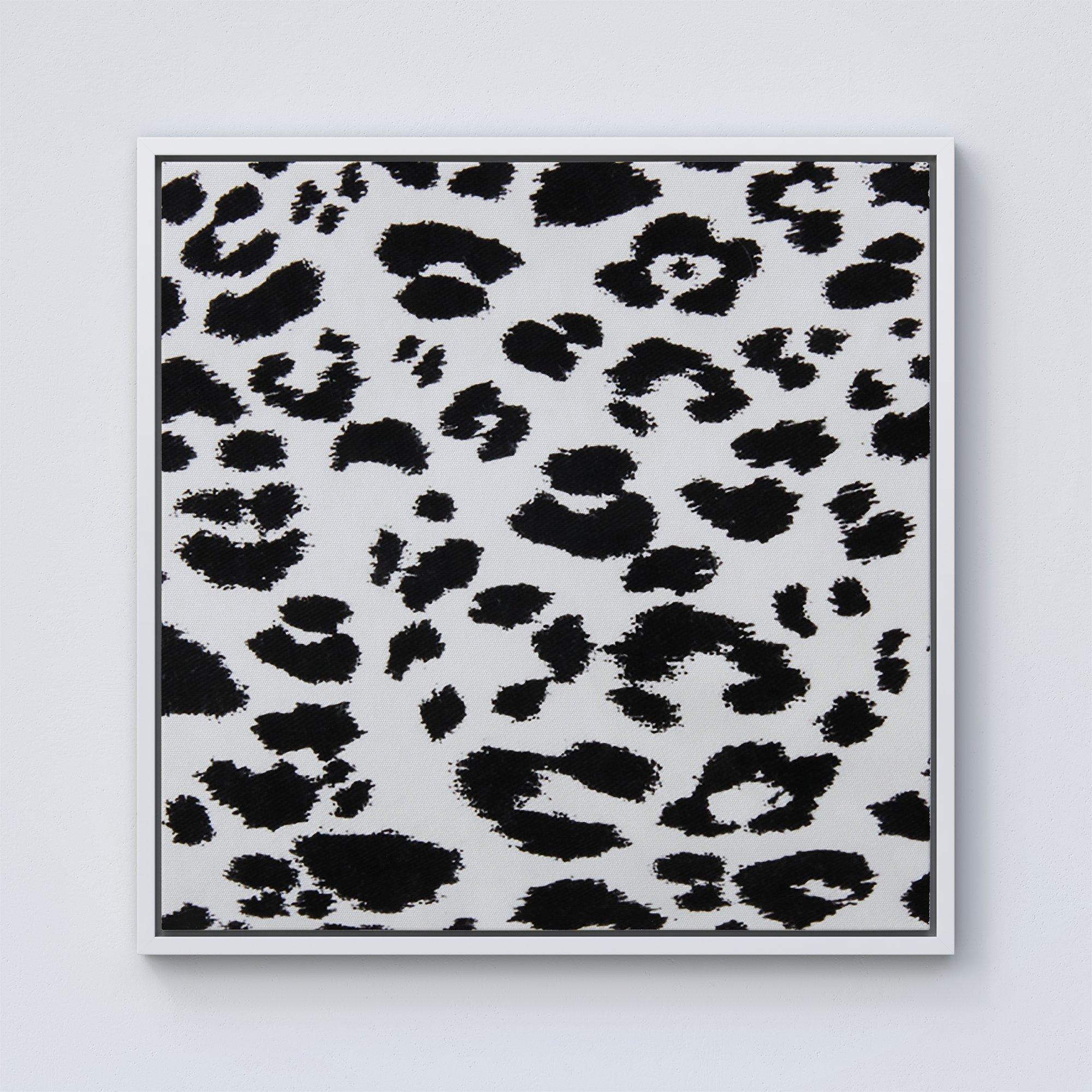 Black Leopard Print Framed Canvas